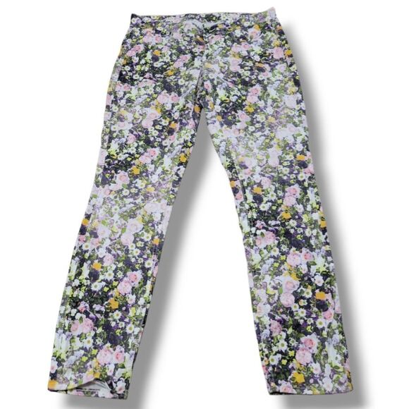 Madewell Jeans Size 29 30x28 Madewell Skinny Skinny Ankle Jeans  Stretch Floral - Picture 1 of 7